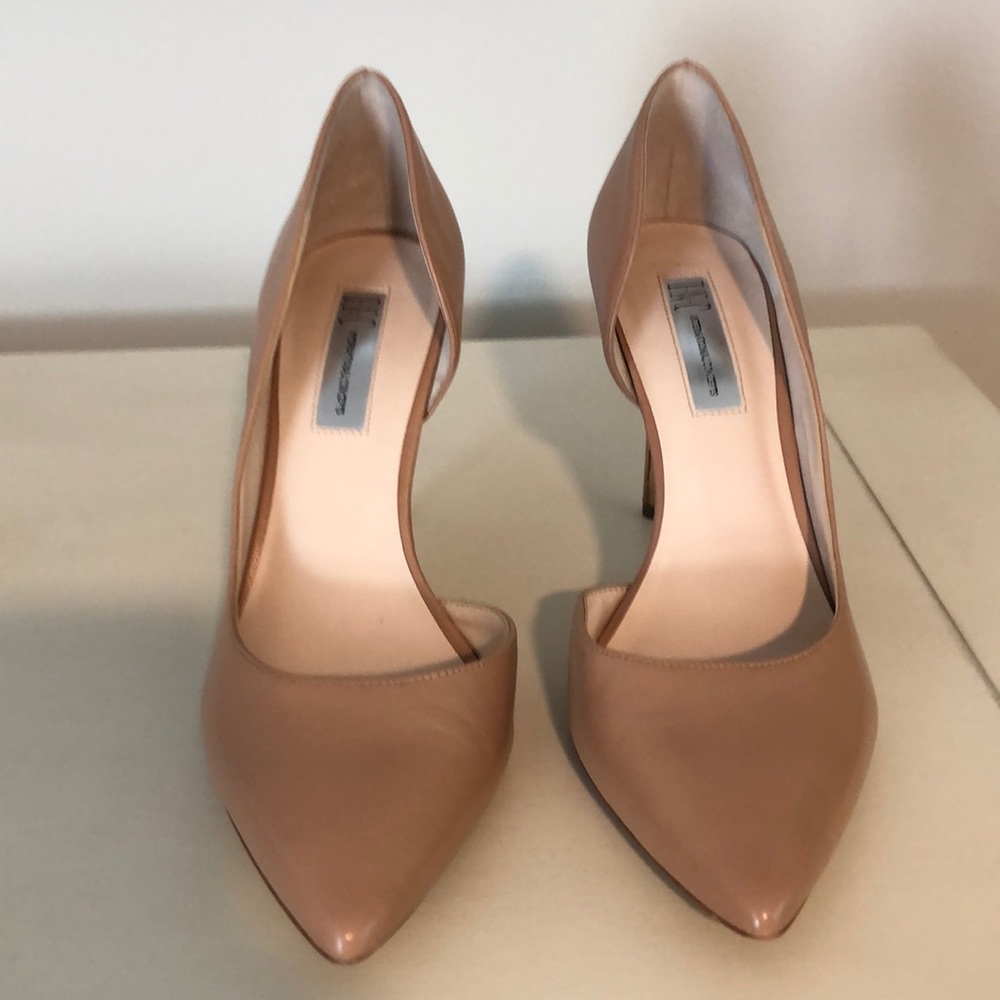 INC nude leather pumps